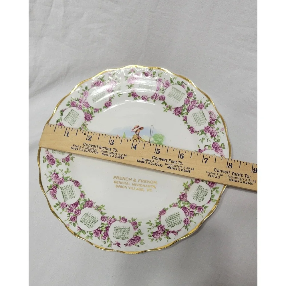 Antique 1910 advertising calendar plate produced for 